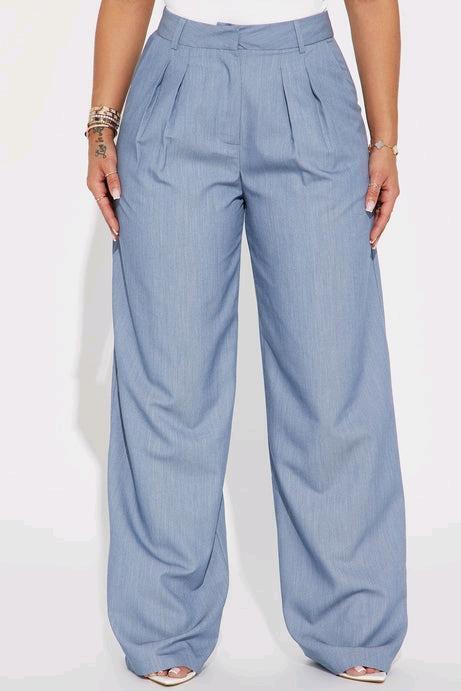 New Size Small Women's FASHION NOVA Count On It Trouser, Slate Blue