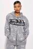 New Size Small Women's FASHION NOVA Von Dutch Paint Zip-Up Hoodie, Grey/Black | Retails Over $50!