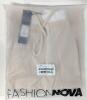 New Size Small Women's FASHION NOVA Take My Number Double Waistband Trouser, Stone - 2