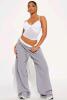 New Size Small Women's FASHION NOVA Take My Number Double Waistband Trouser, Grey