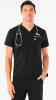 New Size Med Men's FIGS Leon Three-Pocket Scrub Top, Black | Retails $58!