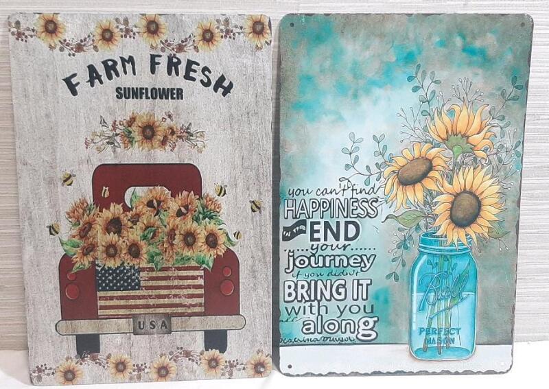 2 New Metal Signs | Floral