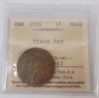 1915 Canadian Large One Cent Penny . ICCS Graded MS 62