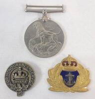 Vintage Canadian Military Medals & Pins . WWI 1919 For Honourable Service Pin , BIRKS Canadian Navel Pin & WWII 1939-1945 Canadian/British Service Medal
