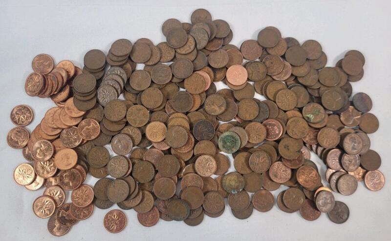 2.5+lbs Canadian One Cent Pennies . Various Years & Condition