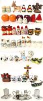 Assorted Vintage Salt & Pepper Shakers & More Up to 6", Chips & Flaking Present, Not All Include Stoppers, Not All Are Paired Up