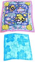 2&times; 100% Silk Scarves : Vintage 1985 Ken Done (28.5" &times; 28.5") & Banana Republic (21.5" &times; 22.5")