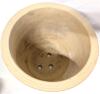 Large Vintage Stoneware Plant Pot With Painted Bamboo Leaves & Drainage Holes in Bottom, Note: Chip in Rim - 4