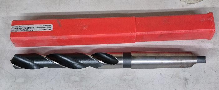 As New Clarkson-Osborn 1-1/8 ANSI HSS TAPER SHANK DRILL BIT DR30108 - 13" Long & 1.25" diameter