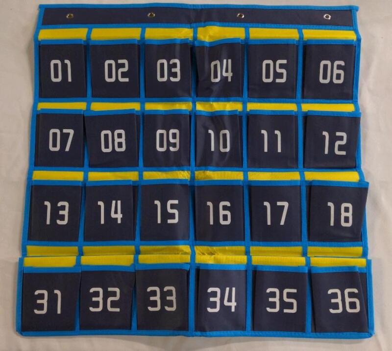 New Ciieeo Mobile Phone Numbered Pocket Chart, includes mounting brackets
