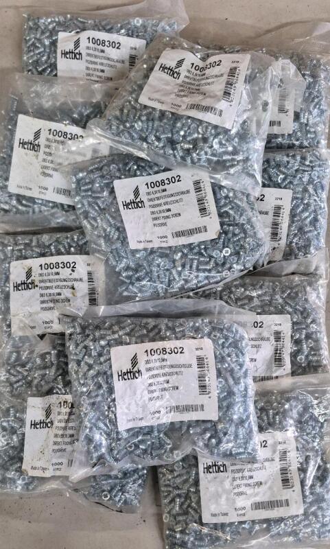 11,000 New Hettich Direct Fixing Screw 6.3mm x 10.5mm - 1008302 Retail Value over $400