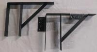 2 Heavy-Duty, Black, Metal shelf Brackets w/ Screws
