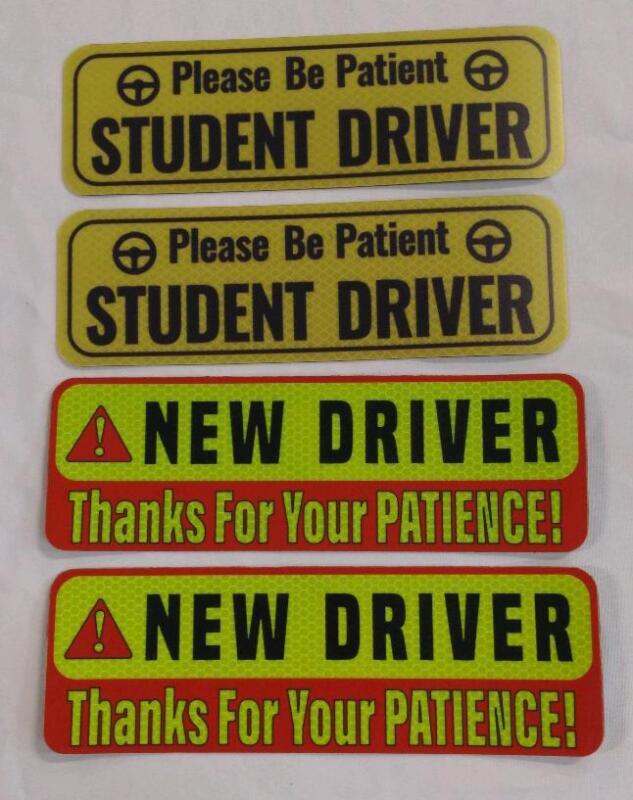 4 New Student Driver Bumper Magnets