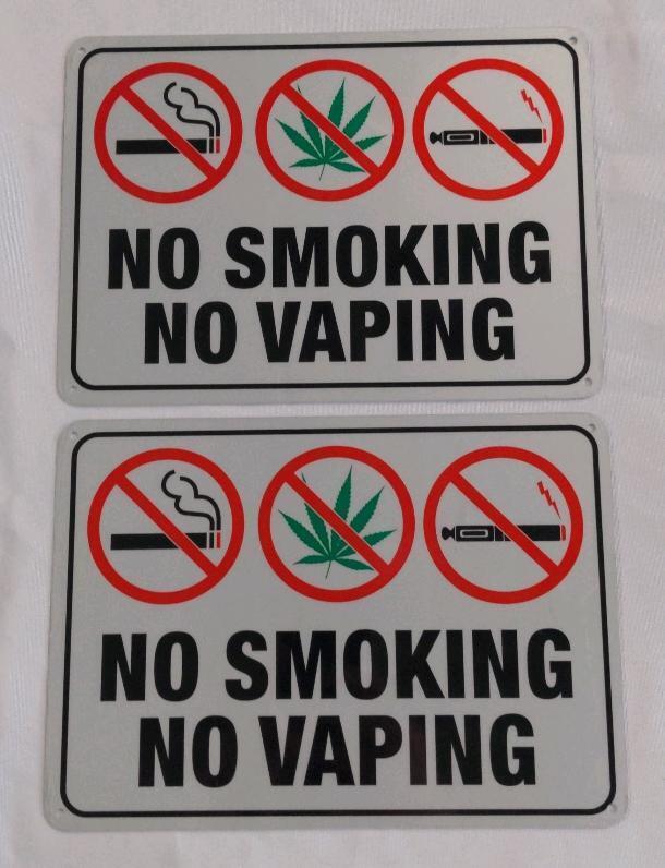 2 New No Smoking No Vaping Signs