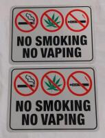 2 New No Smoking No Vaping Signs