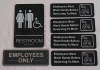 New Restroom Sign, Employees Only, Hand Wash reminder Signs