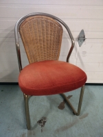 Vintage MCM Chair with Wicker Back