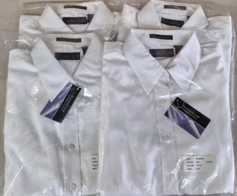 4 New sz Medium Women's Ultra Club Dress Shirt Style 8381