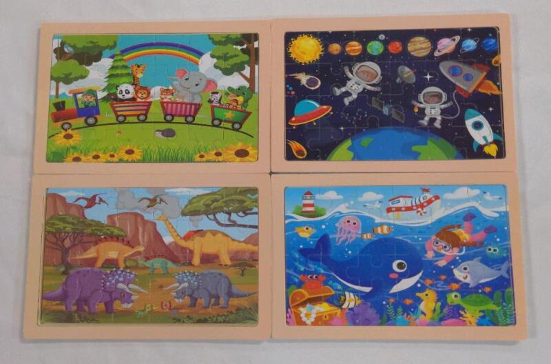 4 New Wooden Children's Puzzles