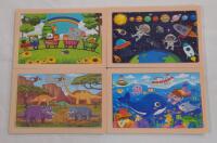 4 New Wooden Children's Puzzles