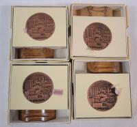 Four (4) City of Kiryat Gat , Israel Bronze Medals w/Original Box & Stand. Each measures 1 &frac34;" diameter