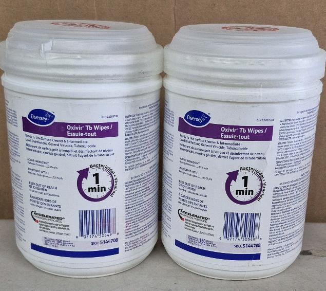 [Exp 12/16/2023] 2 New Diversey Oxivir Tb Wipes - Disinfectant 160 wipes per Container