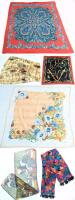 6 Vintage Scarves incl Michel Delain Paris, Cyb&egrave;le Italy. Up to 46" &times; 45"