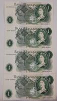 1970 Bank of England One Pound Bank Notes w/Consecutive Serial Numbers , Appears Uncirculated w/No Bends or Folds . Four (4) Bank Notes