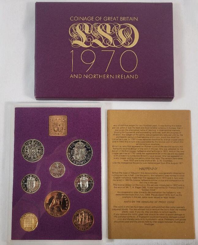 1970 Great Britain and Northern Ireland Uncirculated Coin Set in Case .