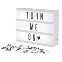 New MY CINEMA LIGHTBOX - The Mini Cinema Lightbox, LED Changeable Quote Sign To Create Personalized Messages, with 100 Letters, Numbers, & Symbols, USB or Battery Powered, A5 White | 7.8" &times; 6"