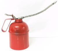 Vintage Red Brevettato Italy 91000 Oil Can With Oil, Working Pump