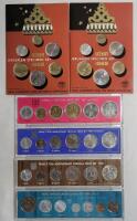 1969 - 1980 Israel Uncirculated Coin Sets . 1969 &times;2 , 1971 , 1973 , 1978 & 1980