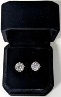 NEW Platinum Plated 3.0ct Each Simulated Diamond Stud Earrings
