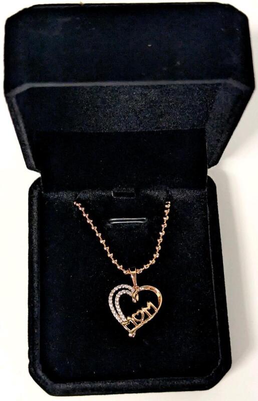 NEW 18K Gold Plated 26.0mm Mom Heart Necklace - Chain 18t Long