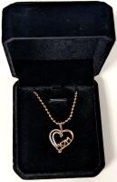 NEW 18K Gold Plated 26.0mm Mom Heart Necklace - Chain 18t Long