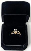 NEW 14K Gold Plated 1. Cushion Cut Simulate Diamond Ring - Size 6