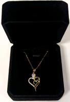 NEW 14K Gold Plated 0.5ct Heart Cut Simulated Diamond Heart Necklace - Chain 18" Long