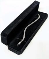 NEW Platinum Piated 4.Ūmm Princess Cut Tennis Bracelet - Adjustable 7" to 8" Long
