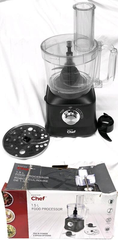 [Moderate Wear] MASTER Chef 2-Speed Electric Food Processor with Pulse Function, Black, Tested for Power, Retails $69.99