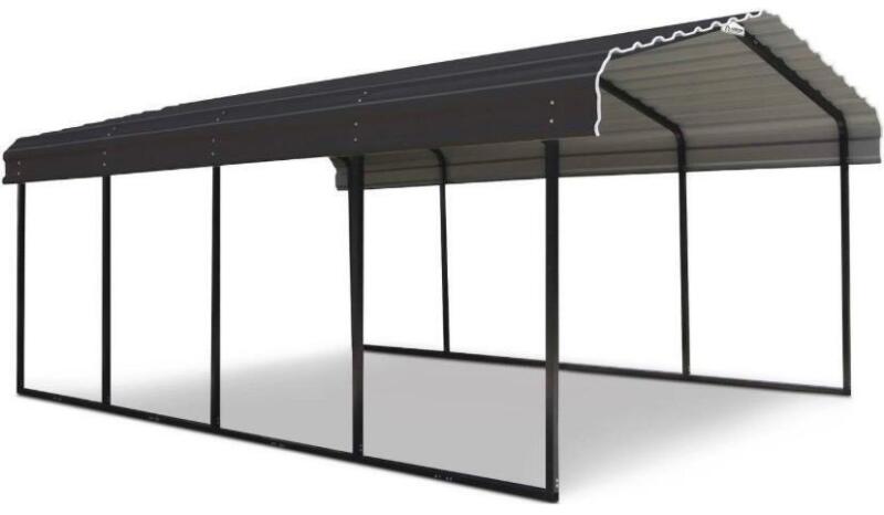 As-New Arrow Carport Multi-Use Shelter, Charcoal, 12&rsquo; x 20&rsquo; x 7&rsquo; - Retails for $2,299.99!