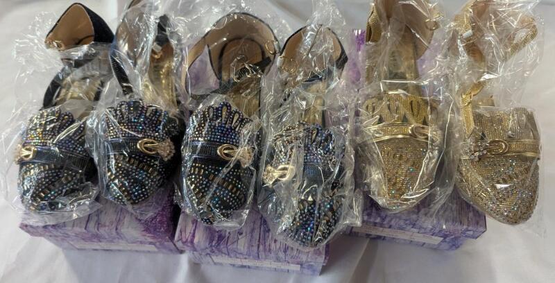 3 New Girls Princess Style Shoes. Size 31-35