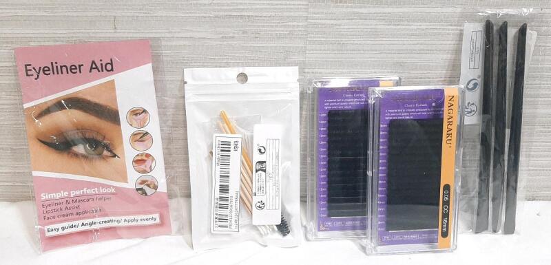 Lot of New Eye Makeup Products, Including Lashes, Aids & Tools