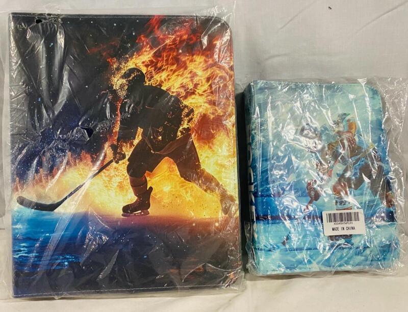 2 New Soft Hockey Card Binders with Zipper, Measuring 13&rdquo; x 10.5&rdquo; and 9.5&rdquo; x 7&rdquo;