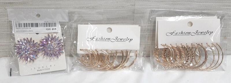 3 New Packs Of Earrings