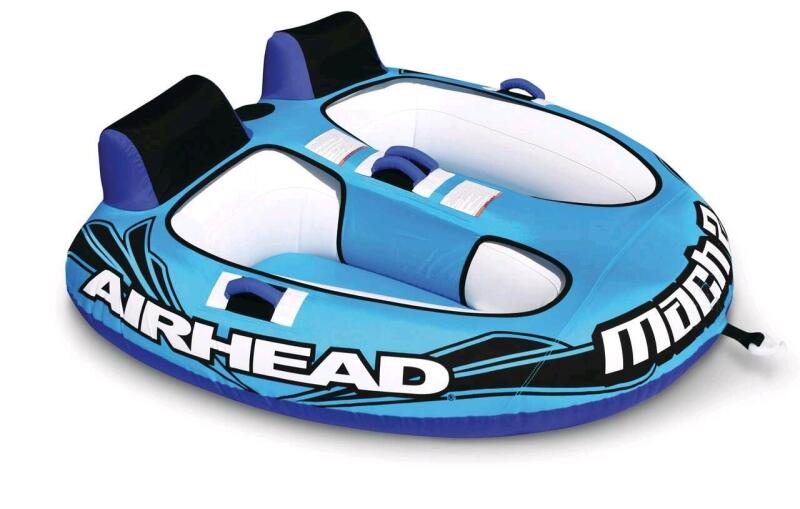 As New Airhead Mach 2 Inflatable Water Boating 2-Rider Towable Tube, Blue Retails for $269 [48 Hour R&T Warranty, See Description]