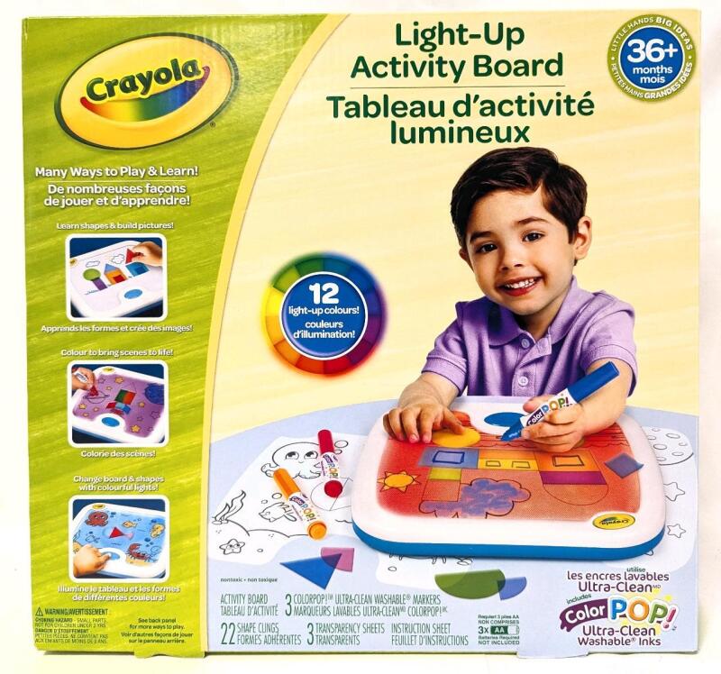 New CRAYOLA Light-Up Activity Board with ColorPOP! Ultra-Clean Washable Inks, For 36 Months+