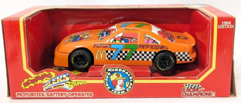 Vintage 1994 Edition Racing Champions MCDONALD'S McDonaldland Racing Team #77 Flyin' Fry Guys 8" Long Roaring Racers, Motorized Racing Car With Real Engine Sounds