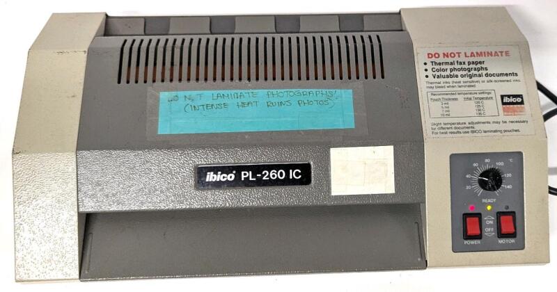 Vintage IBICO Commercial Laminator, PL-260 IC, Tested For Power