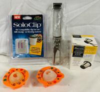 5 Assorted Keurig/Kitchen Accessories, Includes SoloClip Keurig Adapter, Reusable K-Cup, 2 Keurig Needle Cleaning Tools, and New Multifunctional Gripper/Can Opener