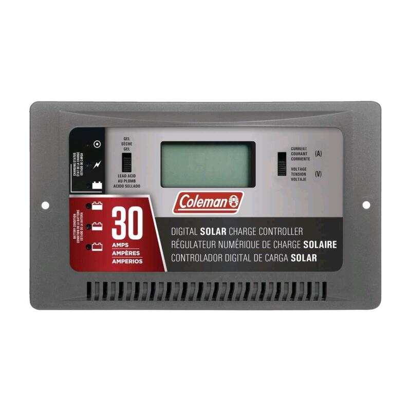 As New Coleman 30A, 12V Digital Solar Panel Charge Controller